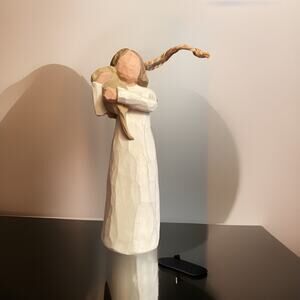 Willow Tree Angel of Friendship Holding Puppy dog 5" Ornament 1999 Susan Lordi